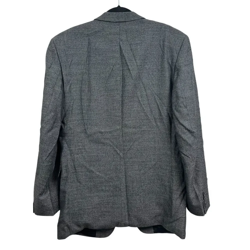 Atelier Tornio Mens Virgin Wool Suit Blazer Suit Ventless‎ Pockets Gray Sz 44L